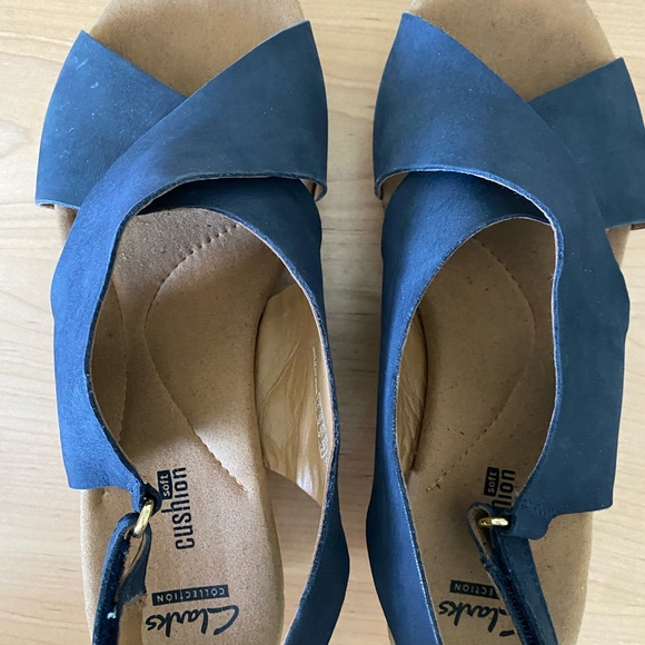 COPY - Blue Clarks Wedge Sandals - Picture 4 of 9